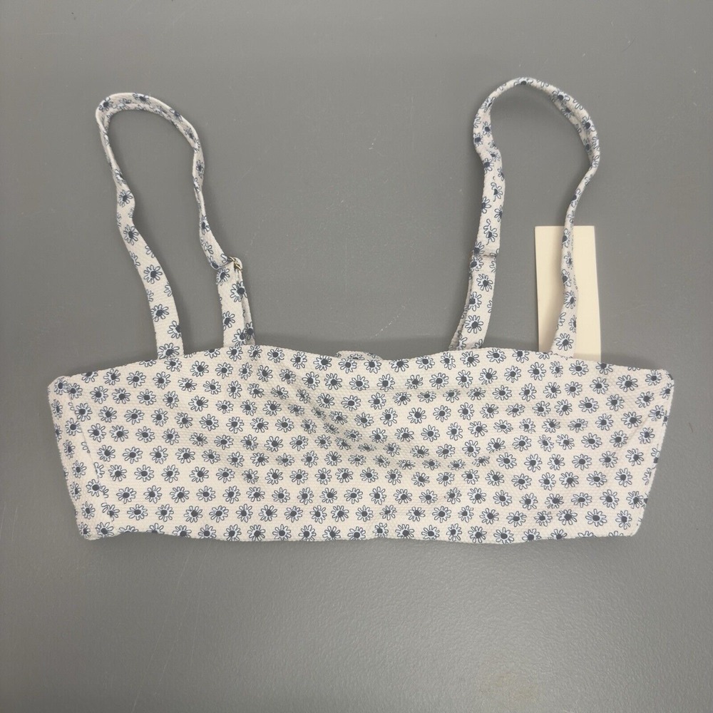 New  Eberjey Bikini Top‎ Margarita Flora Peacoat/Shell Small #41